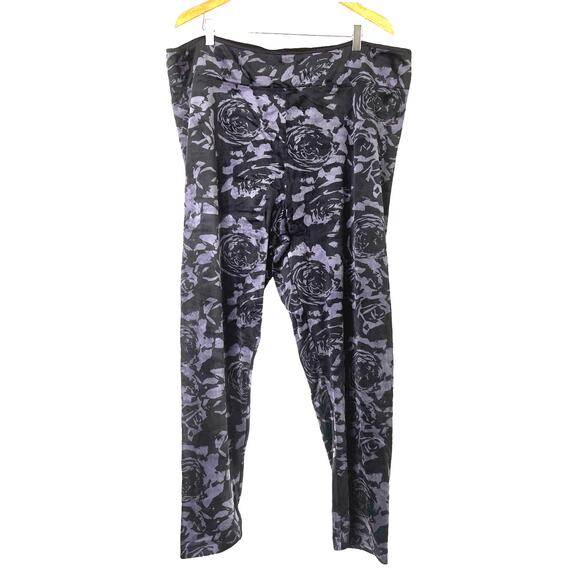 A293100 CUDDL DUDS Double Plush Velour Leggings Grey Shadow Floral XL - Picture 1 of 7